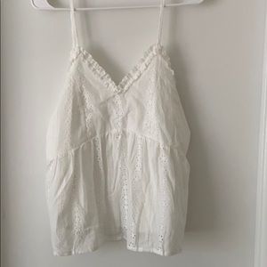 WHITE LACEY SHEIN TANK - sz L